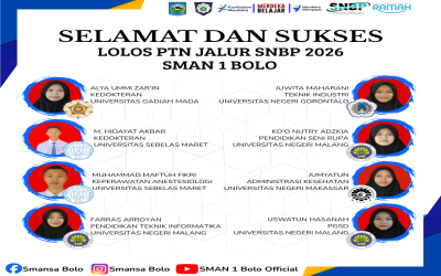 Selamat dan Sukses Kepada 30 Siswa SMAN 1 Bolo Lulus SNBP 2026, Bukti Prestasi dan Kerja Keras